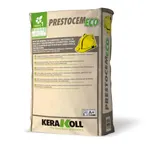 Mortero mineral eco-compatible, referencia Prestocem Eco de Kerakoll. Envase: 25 kg